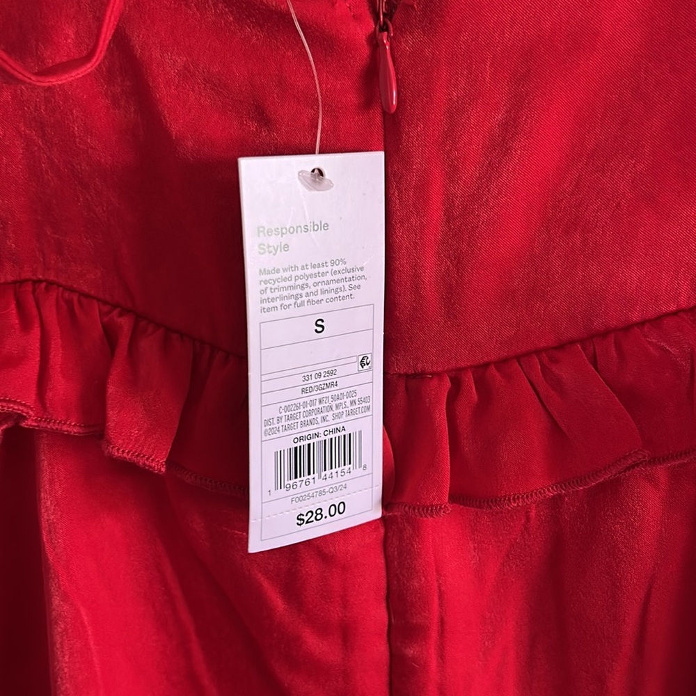 Wild fable Red Sleeveless Dress with Bow Straps - Picture 4 of 4